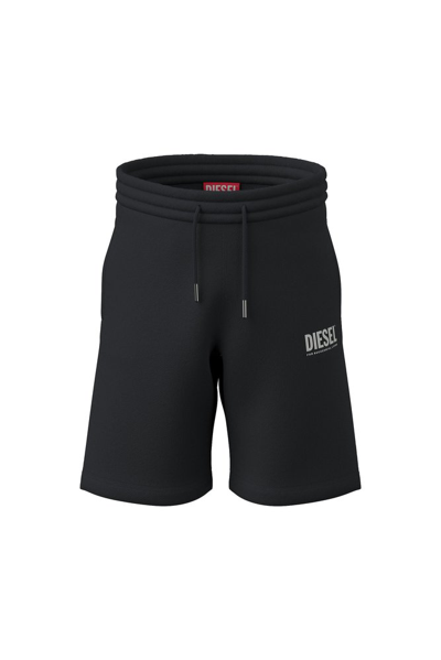 Diesel Kids Lpensiu Di Logo Printed Drawstring Shorts In Black