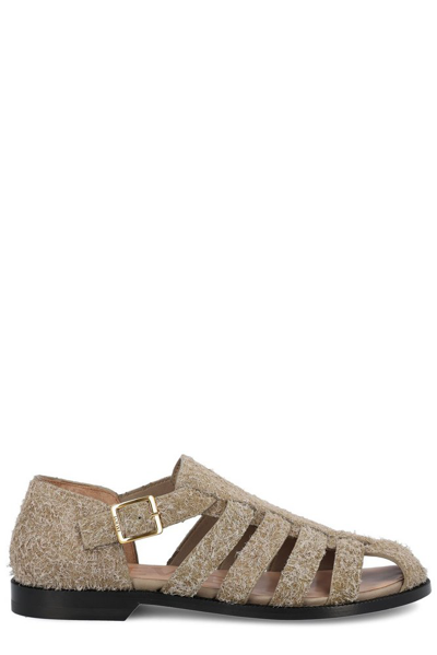 Loewe Campo Suede Sandals In Khaki Green