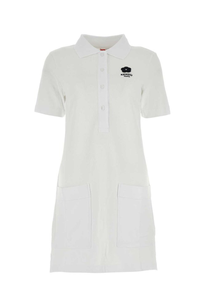 Kenzo Boke Flower 2.0 Polo Dress In White