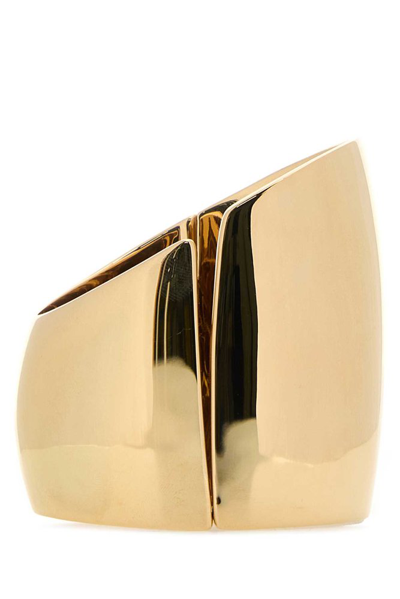 Saint Laurent Asymmetrical Split Cuff In Gold