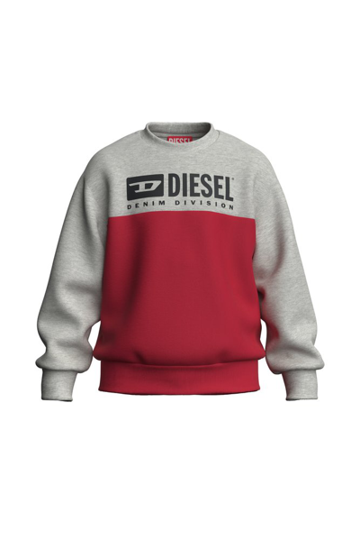 Diesel Kids' Lslik Logo-print Sweatshirt In Grey