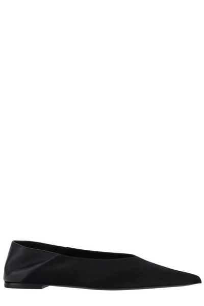 Saint Laurent Women's Nour Slippers In Satin Crepe In Black