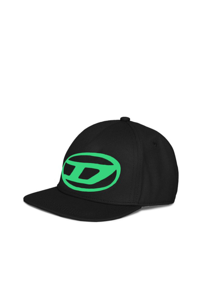 Diesel Kids Ftula Oval D Printed Baseball Cap In Black
