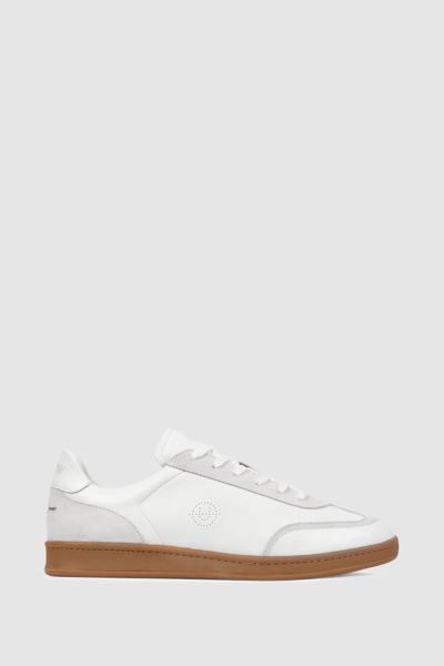 Unseen Footwear Leather Suede Trainers In White