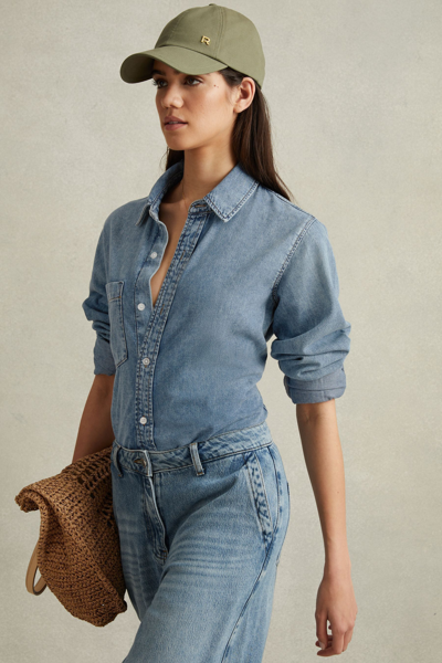 Reiss Mid Blue Relaxed Denim Shirt