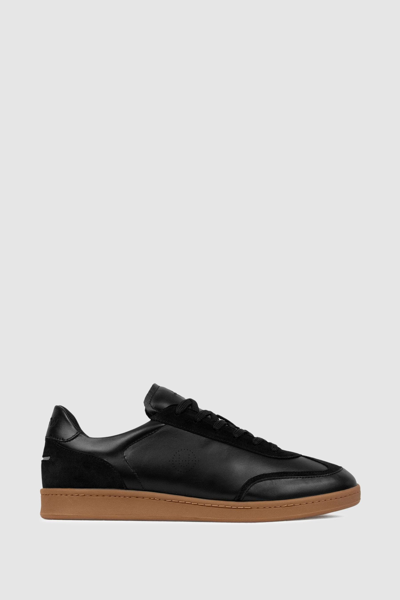 Unseen Footwear Leather Suede Trainers In Black