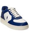 Polo Ralph Lauren Men's Masters Court Leather Sneakers In Cream,blue,red