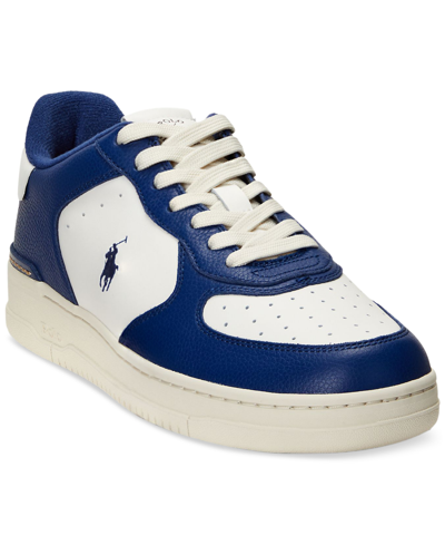 Polo Ralph Lauren Men's Masters Court Leather Sneakers In Crm Multi