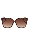 DIFF HAZEL 58MM SQUARE SUNGLASSES