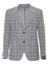 Brando-lubiam Plaid Patterned Blazer In Blue