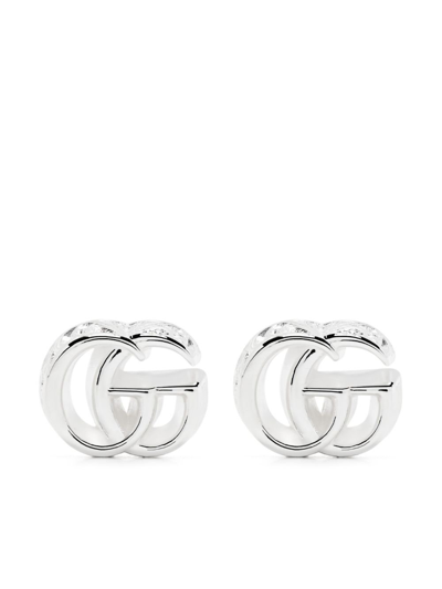 Gucci Sterling Silver Gg Marmont Earrings