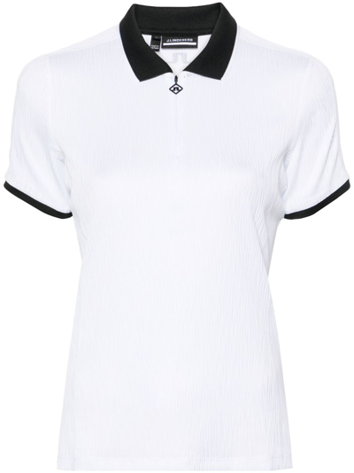 J. Lindeberg Izara Ribbed Polo Shirt In White