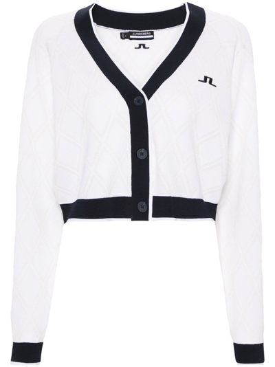 J. LINDEBERG NEUTRAL THORINA DIAMOND-JACQUARD CARDIGAN