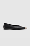 Anine Bing Nina Flats With Metal Toe Cap In Black In Black