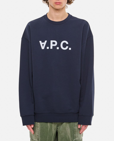 A.p.c. Eliot Cotton Sweatshirt In Blue