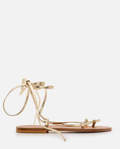 K.jacques Bikini Leather Sandals In Gold