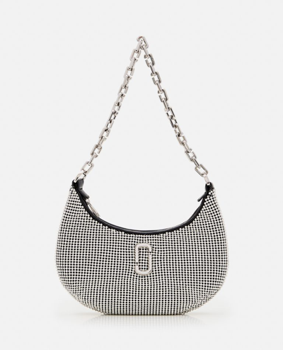 Marc Jacobs The Small Curve Rhinestone J Shoulder Bag In Silver
