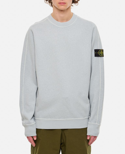 Stone Island Cotton Sweatshirt In Sky Blue