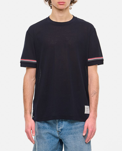 THOM BROWNE RIBBED CUFF T-SHIRT