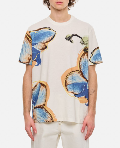 Paul Smith Mens Orchid Print Tshirt In White