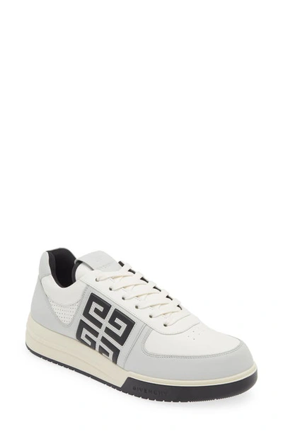 Givenchy G4 Low Top Leather Sneaker In Grey/ Black