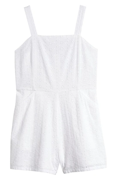 Nordstrom Kids' Eyelet Cotton Romper In White