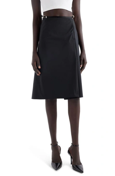 Givenchy Voyou Wrap Skirt In Cotton Taffetas In Black