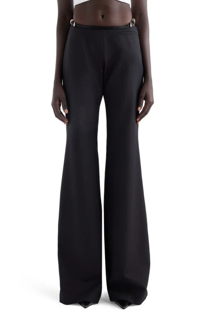 Givenchy Voyou Wool Blend Flare Leg Trousers In Black