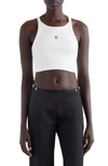 Givenchy 4g Rib Cotton Stretch Crop Tank In White