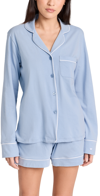 Petite Plume Luxe Pima Cotton Short Pajamas In Periwinkle