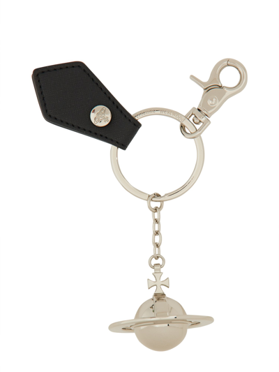 Vivienne Westwood Keychain "3d Orb" In Black