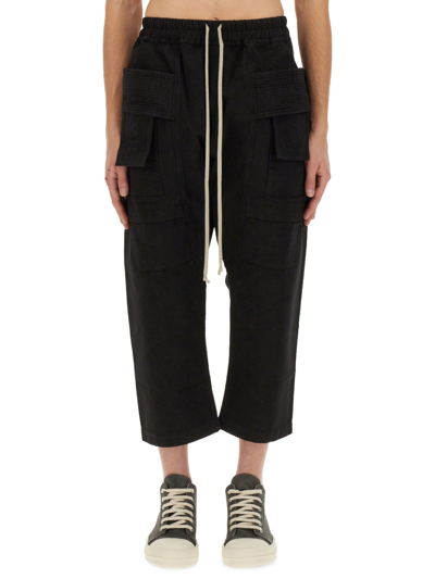 Rick Owens Drkshdw Creatch Cropped Cargo Trousers In Black