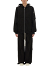 Rick Owens Drkshdw Tommy Layered Drawstring Hoodie In Black