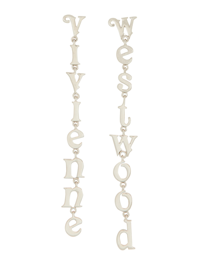 Vivienne Westwood Logo Earrings In Silver