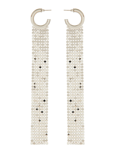 Rabanne Mesh Earrings In Silver