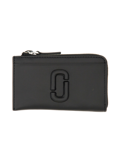 Marc Jacobs Leather Card Holder In Black