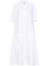 Jil Sander Drop-waist Cotton Shirtdress In White