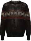 OUR LEGACY GREY FAIR-ISLE HEMP SWEATER