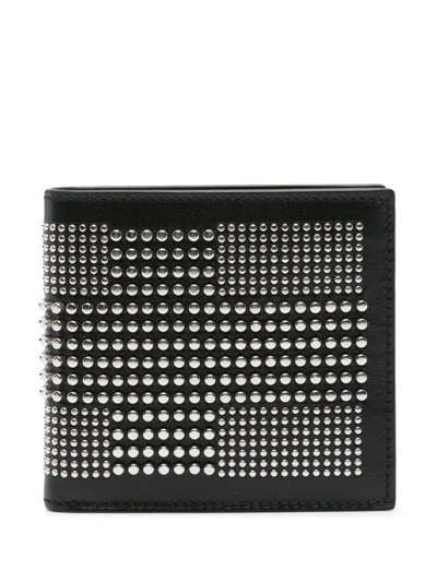 ALEXANDER MCQUEEN BLACK STUDDED BI-FOLD LEATHER WALLET