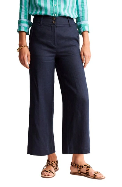 Boden Westbourne Linen Ankle Pants In Navy