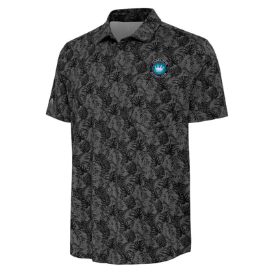 Antigua Black Charlotte Fc Tampa Button-up Shirt