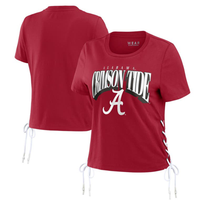 Wear By Erin Andrews Crimson Alabama Crimson Tide Side Lace-up Modest Crop T-shirt