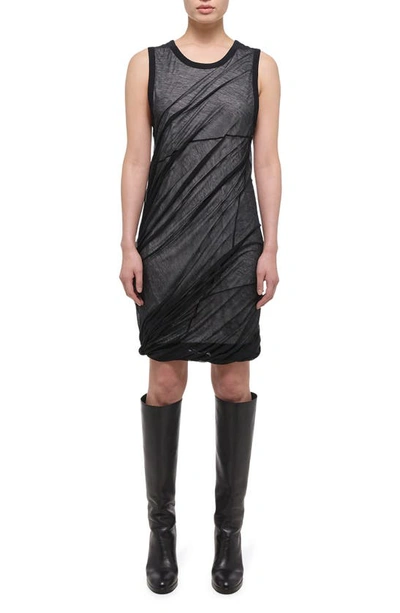 Helmut Lang Bubble Hem Cotton Dress In Black