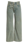 Acne Studios Delta Mid-rise Wide-leg Jeans In Buf Blue/beige