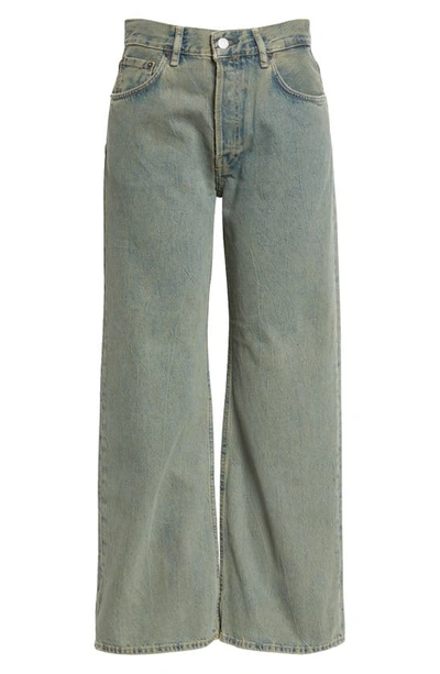 Acne Studios Delta Mid-rise Wide-leg Jeans In Buf Blue/beige