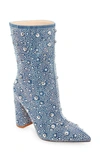 Azalea Wang Admiral Pointed Toe Bootie In Denim