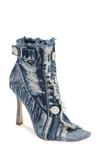 Azalea Wang Tandy Open Toe Bootie In Denim
