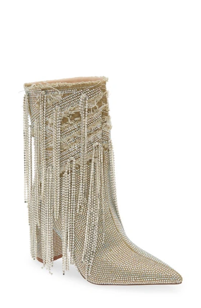 Azalea Wang Relentless Pointed Toe Bootie In Silver