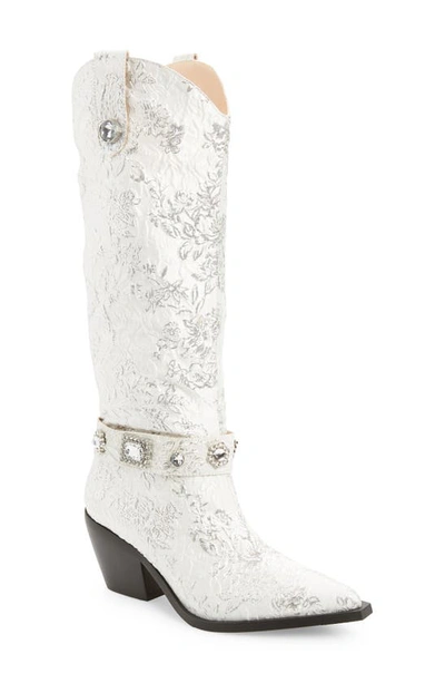 Azalea Wang Bavani Pointed Toe Western Boot In White