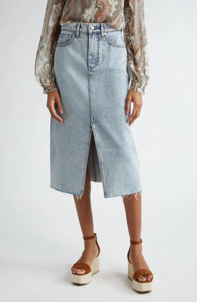 VERONICA BEARD VICTORIA DENIM MIDI SKIRT